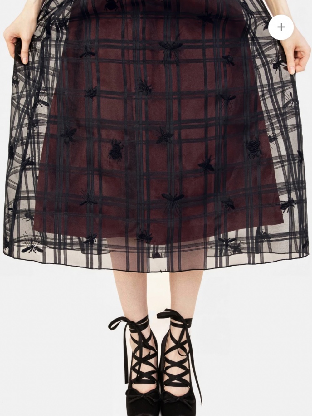 Disturbia Sedona Organza Insect Embroidered Midi Skirt NWT - Picture 3 of 13